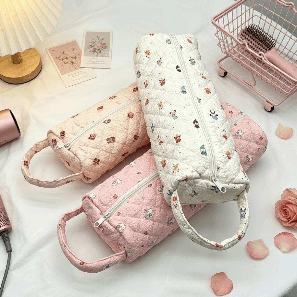 Quilting Cotton Hair Dryer Storage Bag with Handle Large Capacity Curler Storage Bag Dustproof Hair Dryer Protective Case