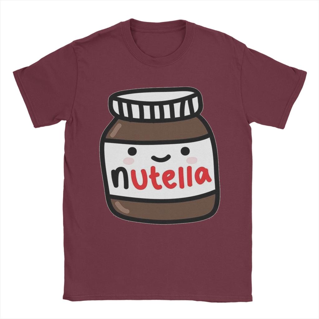 Nutella Koszulka Czekoladowa Unisex Czysta Bawełna Koszulki Vintage Okrągły Dekolt Krótki Rękaw Góra Pomysł na Prezent