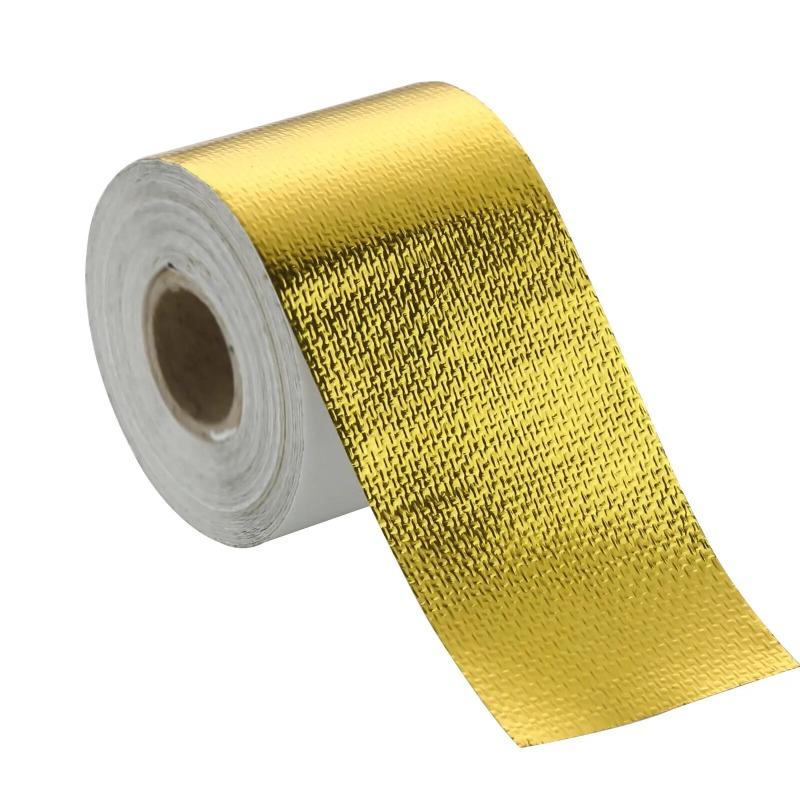 Reflektierendes Selbstklebeband Gold Silber Hochtemperatur Hitzeschild Wickelband Bandage 50mm X 10M Rolle Universell
