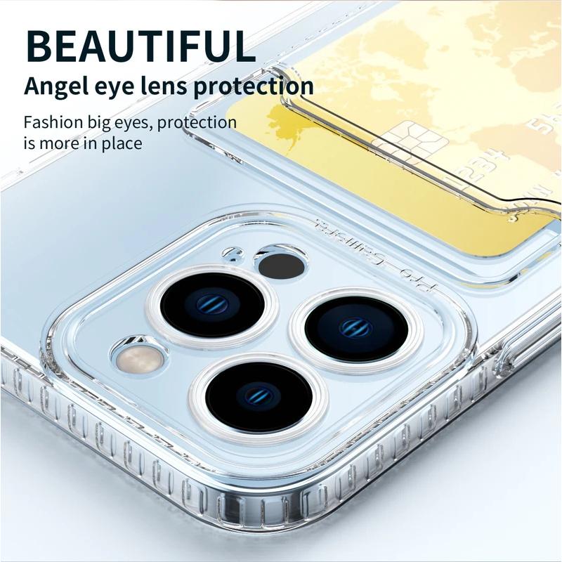 For iPhone 13 13Pro Pro Max 13ProMax ProMax Case For Apple 13Mini Mini Card Pocket Clear Full Camera Phone Cases Back Cover Capa