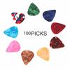 100PCS 0.46mm Thin Gauge Guitar Picks Mixed Colors Bass Guitar Picks Celluloid Plectrums  For Guitar