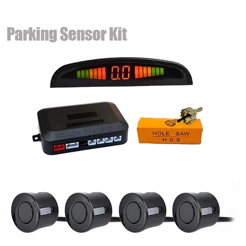 Car LED Parking Sensor Kit with 4 Radar Accurate Digital Display of Obstacle Distance Alarm Parktronic Kit Suitable For Most Car