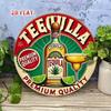 Vintage Tequila Aluminium Metallschild Rund 20 cm 2D Kunst Hausbar Man Cave Garage Wanddekor