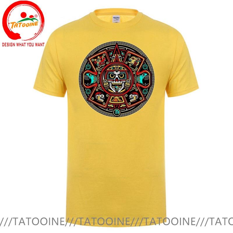 Lustiges Design Maya Azteken Kalender Kunst Sred Wams Unisex Mode Trendige Freizeitkleidung Stilvolle Oberteile T-Shirt Freizeit-T-Shirt Unisex
