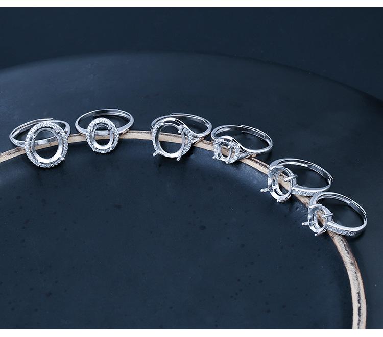 Suport inel unisex din argint sterling 925 pentru incrustații DIY cu turcoaz sau ceară de albine, design ajustabil