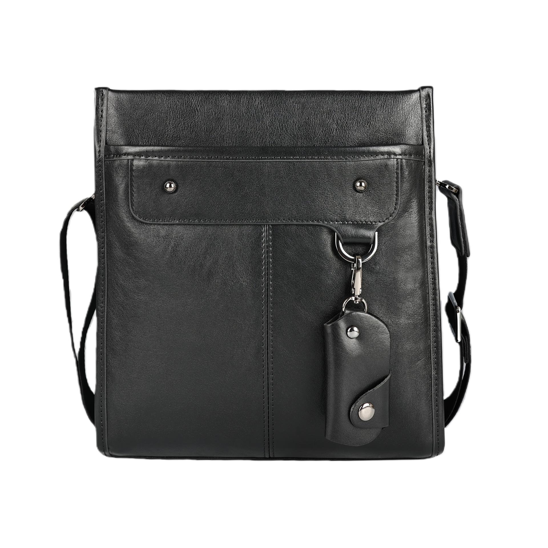 

Мужская премиальная сумка-кроссбоди из натуральной кожи: Большая вместимость, несколько отделений, деловой повседневный стиль