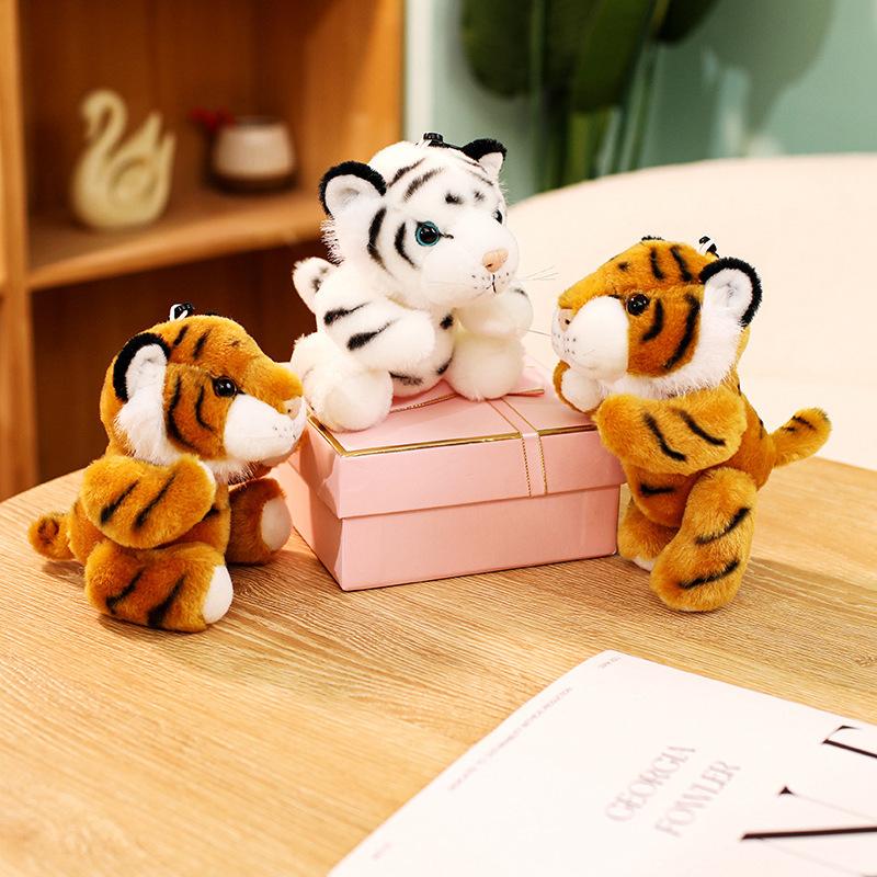 Niedlich niedlich Haustier Gelenk Tiger Anhänger Plüschtier Puppe gelbe kleine Tigerpuppe Kinder Beschwichtigungspuppe