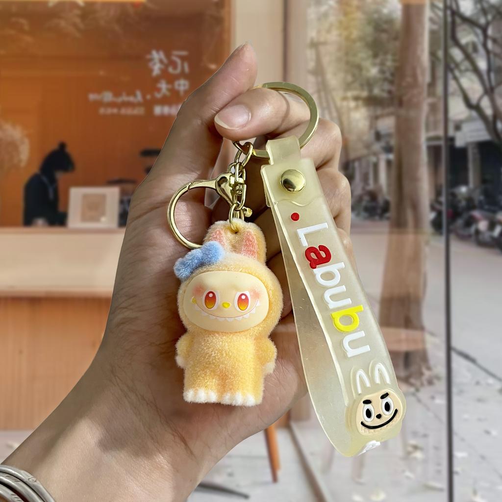 Tide Play Flocking Bow Rabub Doll Keychain Pendant Series Bag Pendant Keychain Pendant