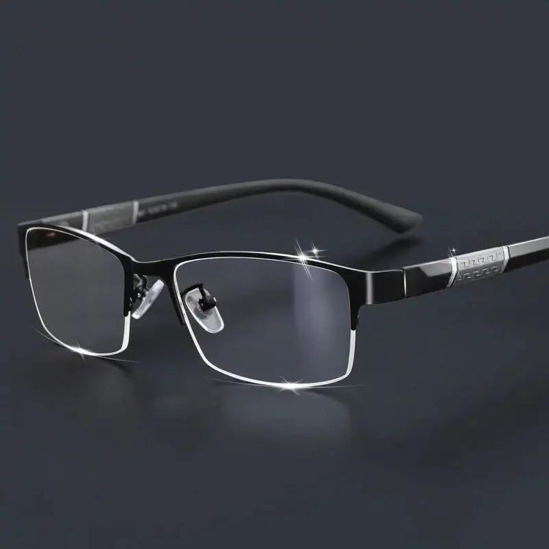 Lesebrille Herren Damen Hochwertige Halbrand Dioptrienbrille Business Herren Alterssichtige Brille +1.0 1.5 2.0 2.5 3.0 3.5 4