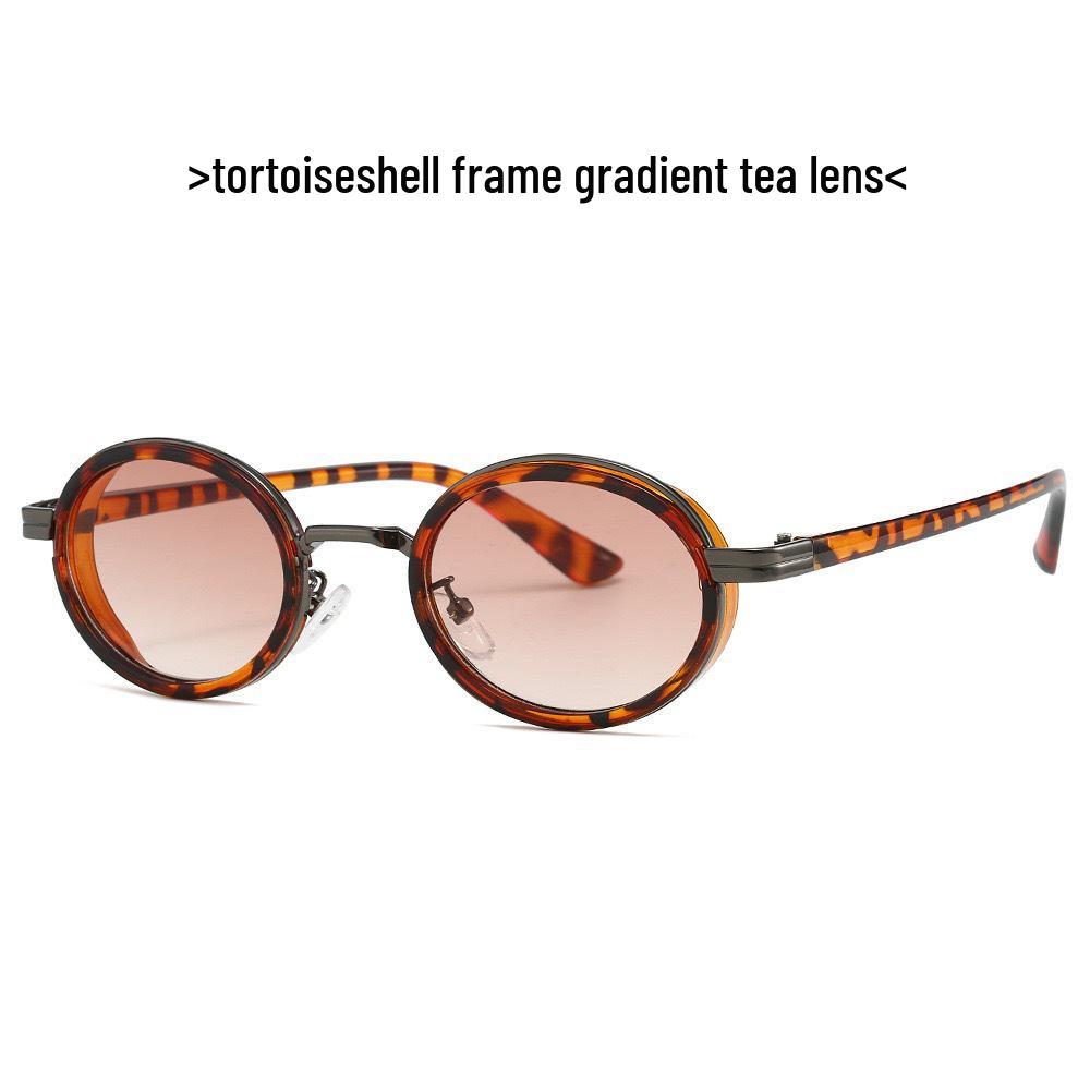 Metal Style Small Frame European & American Oval Sunglasses - UV Protection for Men & Women