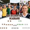 Dekorativa pannband med bolltema, Hejaprylar för fans, Festdekorationer med fotbollstema, Pannband