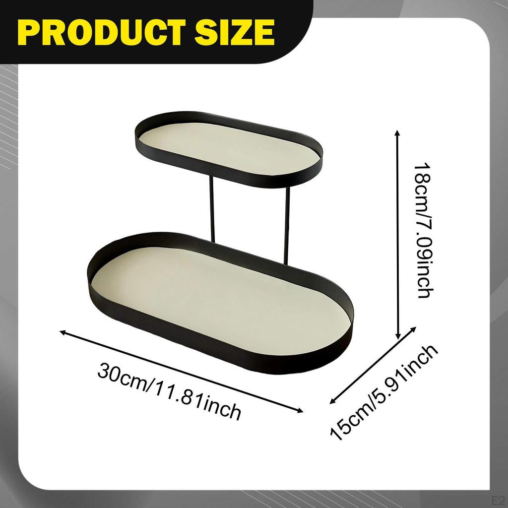 Counter Organizer Double Layer Decor Rack Perfume Makeup Skincare Shelf for Bedroom