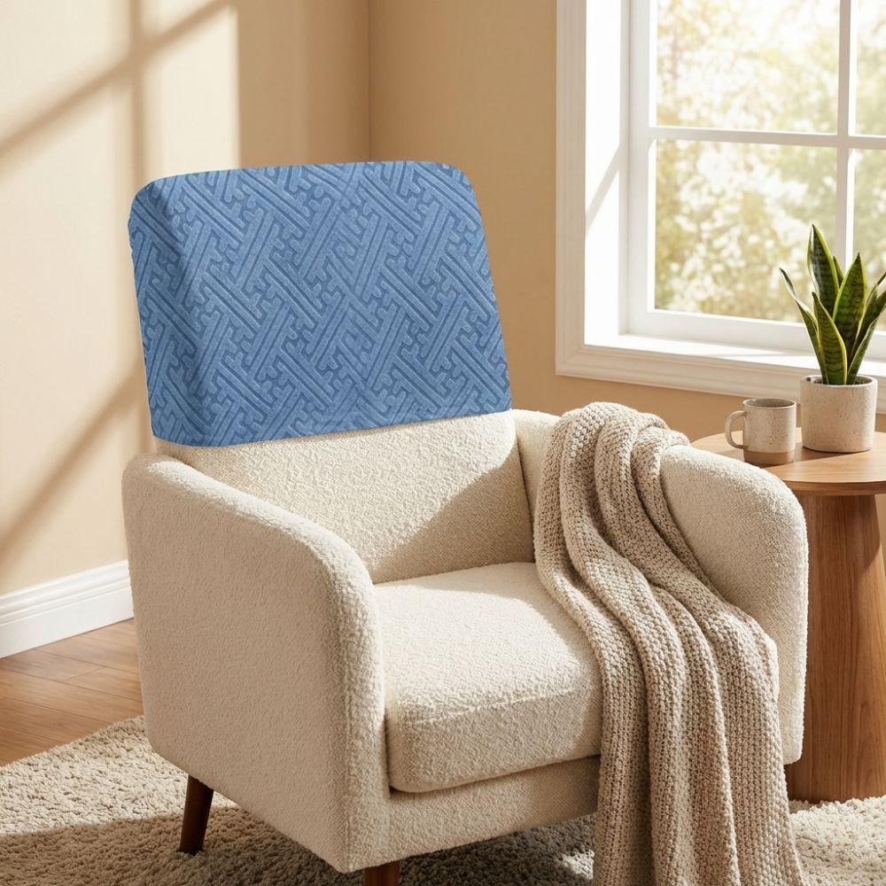 Dust-proof Chair Head Cover Stretchable Hand Washable Chair Back Protection Comfortable Thickened Elastic Chair Cover