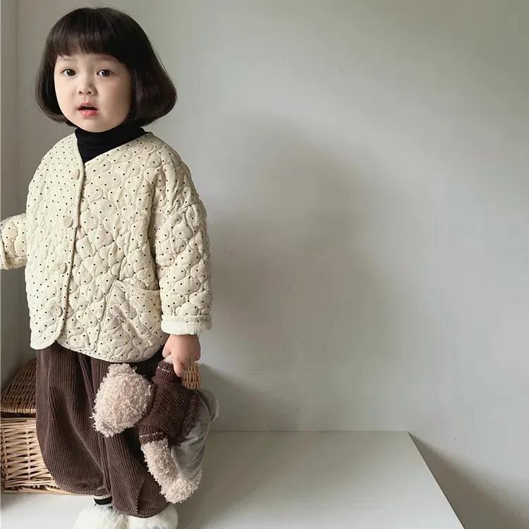 Girl's Fall and Winter Thickened Cotton Jacket Cute Casual Stain-resistant Two Sides Wear Tops