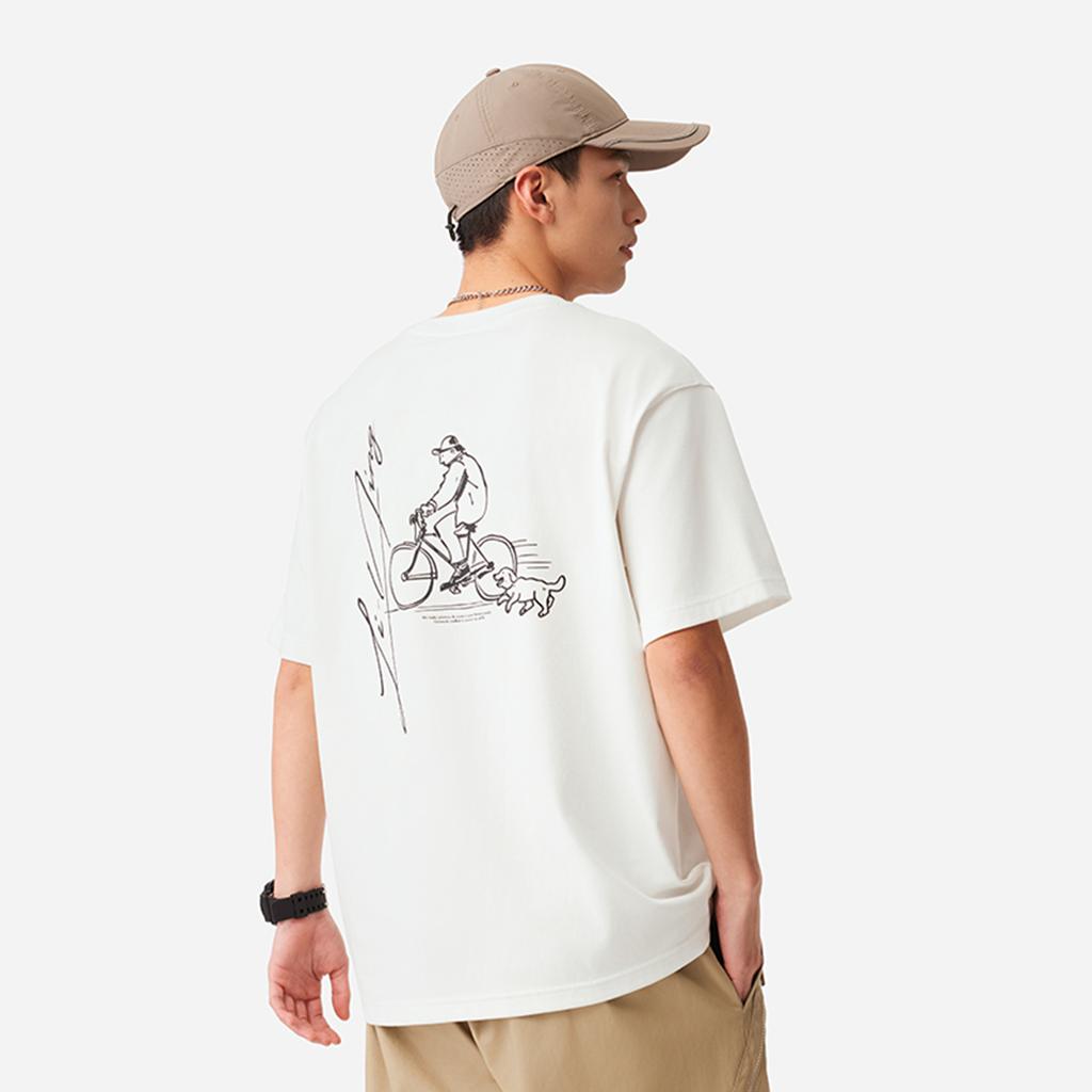 Li Ning Seria Trendów Sportowych Wygodny Casualowy Prosty Odprowadzający Wilgoć Drukowany Z Opuszczonymi Ramionami Luźny T-Shirt z Krótkim Rękawem Unisex T-Shirty AHSV177-5