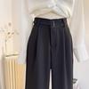 Women's High Waist Grey Suit Pants - Spring/Summer 2026: Straight, Loose, Slimming, and Casual.
