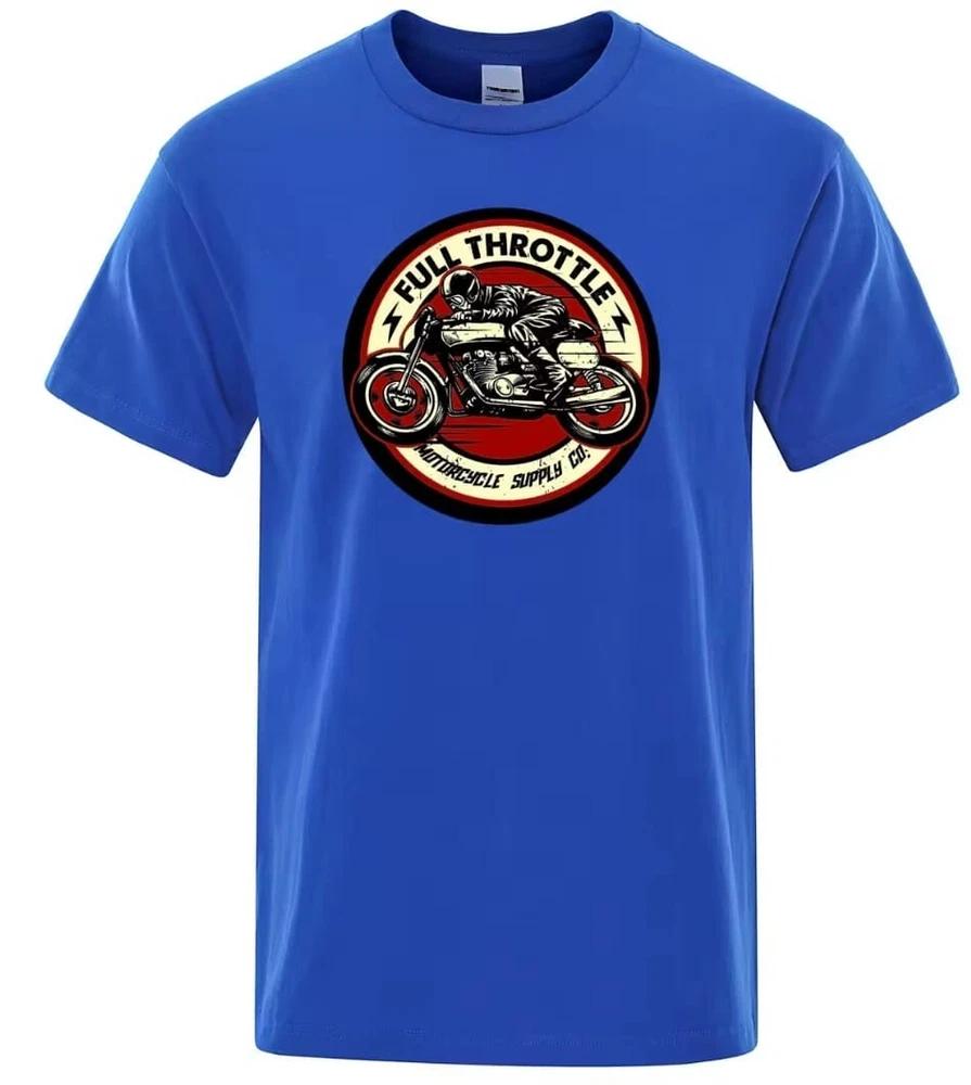 Full Throttle Cafe Racer Rockabilly Bikers printed T Shirt in 6 Sizes Colours