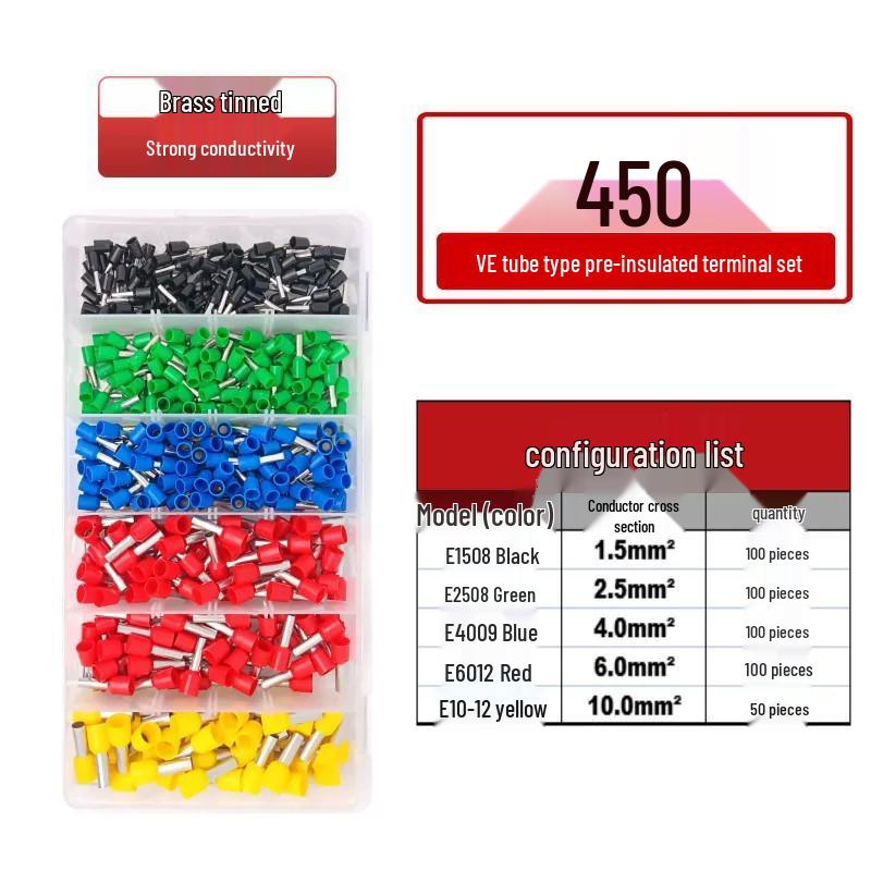 VE Tube Pre-Insulated Terminal Set with Crimping Pliers & Switch Socket Panel