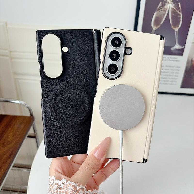 Slim Leather Magnetic Ring Case for Samsung Galaxy Z Fold8 Ultra Fold 8 7 6 5 Foldable with Magnetic Hinge Protective Cover