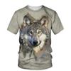 Animal Wolf Pattern 3D Print Men O-Neck Tshirt Fashion Tees Casual Short Sleeve Oversized Y2K Harajuku Unisex Clothing