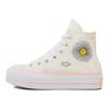 Scarpe da Ginnastica High Top Donna All Star Lift Tela Comode Resistenti all'Usura Bianco Sporco A03516C