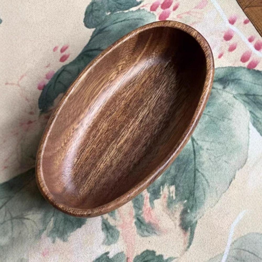 Food Bread Tray Japanese Style Boat-shaped Bowl Handcrafted Durable Snack Tray Natural Wood Tray Dessert Serving