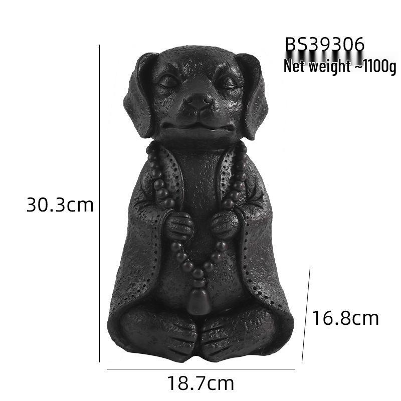 Zen-Welpe Harz-Ornament: Entzückende buddhistische Meditationsgarten-Dekoration