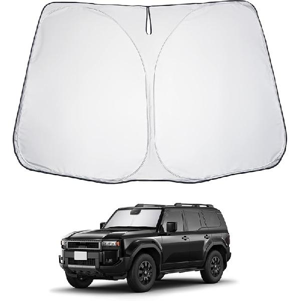 2025 Upgrade Car Windshield Sun Shade Windshield Sunshade Umbrella [Star Fabric] Protect Car from Sun Rays&Heat Damage Keeps Vehicle Cool, Spring