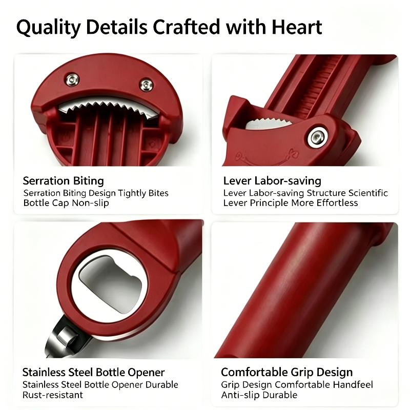 3 In 1 Magnetic Lid Opener Multifunctional Bottle Opener For Diam 2.5-9.5Cm Adjustable Winebeer Can Opener Kitchen Tool