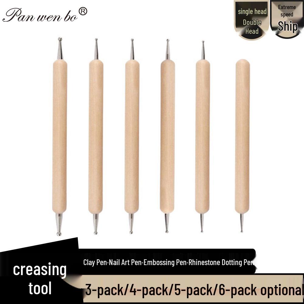 3-Piece Wooden Handle Embossing & Dotting Tool Set for Quilling, Pottery, Clay, and Paper Scoring