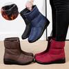 Non Slip Waterproof Snow Boots Women Thick Warm Long Plush Ankle Boots Women Front Zipper Cotton Padded Shoes Woman Plus Size 44