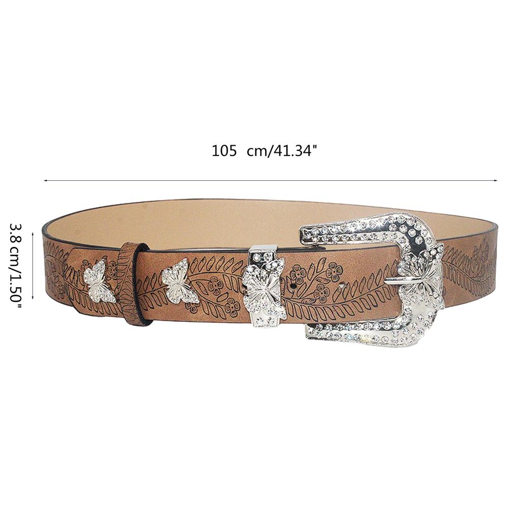 Womens Leathers Belts for Jeans Dresses Fashion Rhinestones Buckle Ladies Belt Jeans Belt Students Waistband