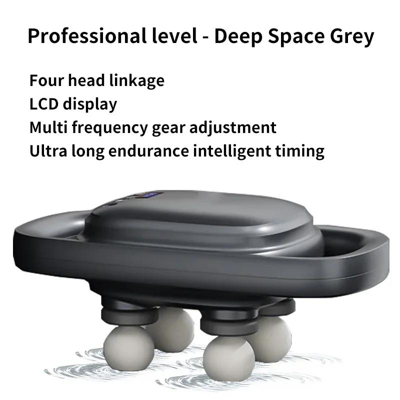 Bezdrátový ruční automatický masážní přístroj pro úlevu od svalové bolesti Dynamická terapie Vibrátor Profesionální úroveň 4-hlavňová fasciální pistole