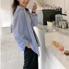 2026 Pink Korean Style Plaid Loose Sun Protection Bubble Cotton Lapel Shirt for Women