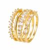 4 PCS Ring Set Gold Plated Cubic Zirconia Stackable Eternity Rings for Multiple Fingers Jewelry Non-Tarnish