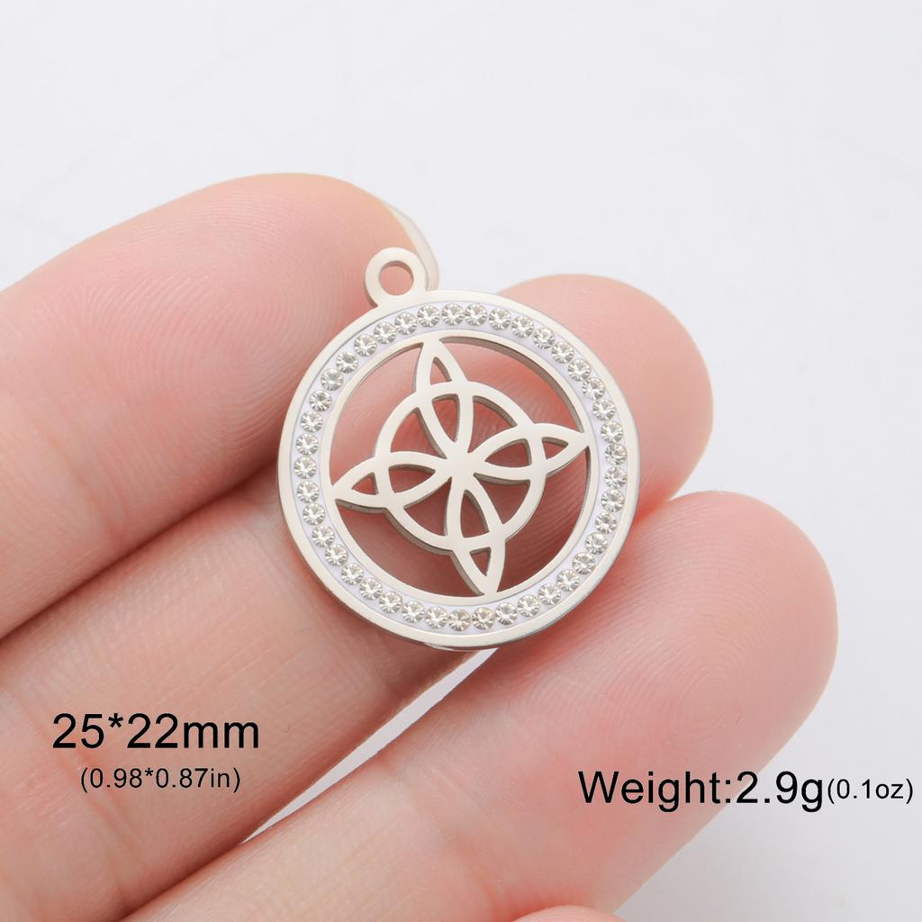 LIKGREAT 1Pcs Witch Celtics Knot Pendant Stainless Steel Wiccan Hanging Charm for Necklace Bracelet Earring Jewelry Making