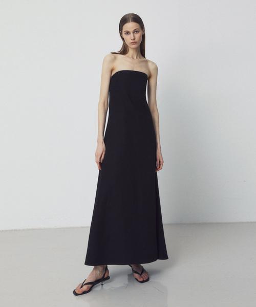 RIDIFI Leinen-Schlauchkleid_Schwarz