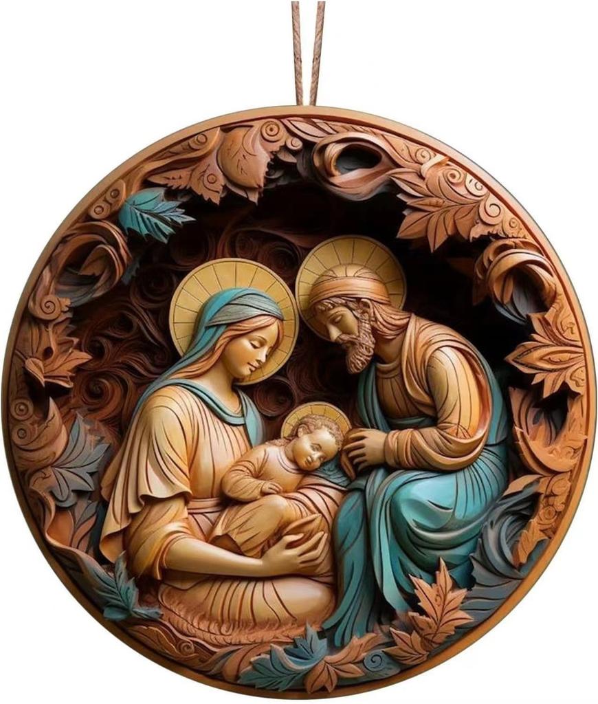 Eyecatching Nativity Scene Car Ornament Vibrant Acrylic Holiday Decor Cars For