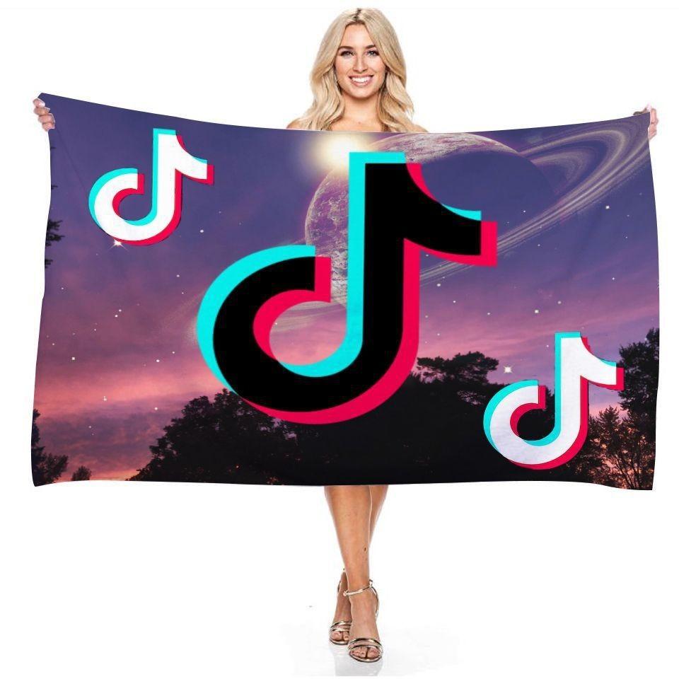 Tiktok 3d Printed Towel Bathing Bathrobe Beach Swimming Swimwear Shower Towel