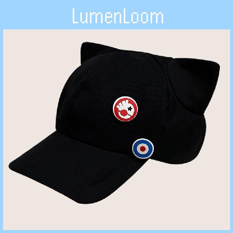 Charming Cotton Cat Ear Baseball Hat Sweet Japanese Style Small Face Design