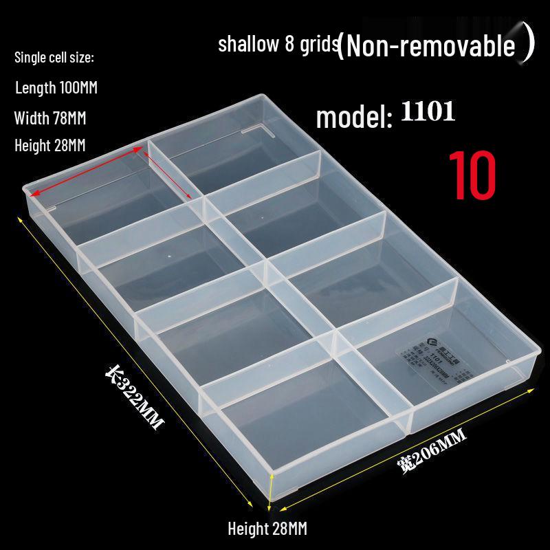Thickened Nine-Grid Storage Box: Large Capacity, Impact & Corrosion Resistant, Open Compartment Design.