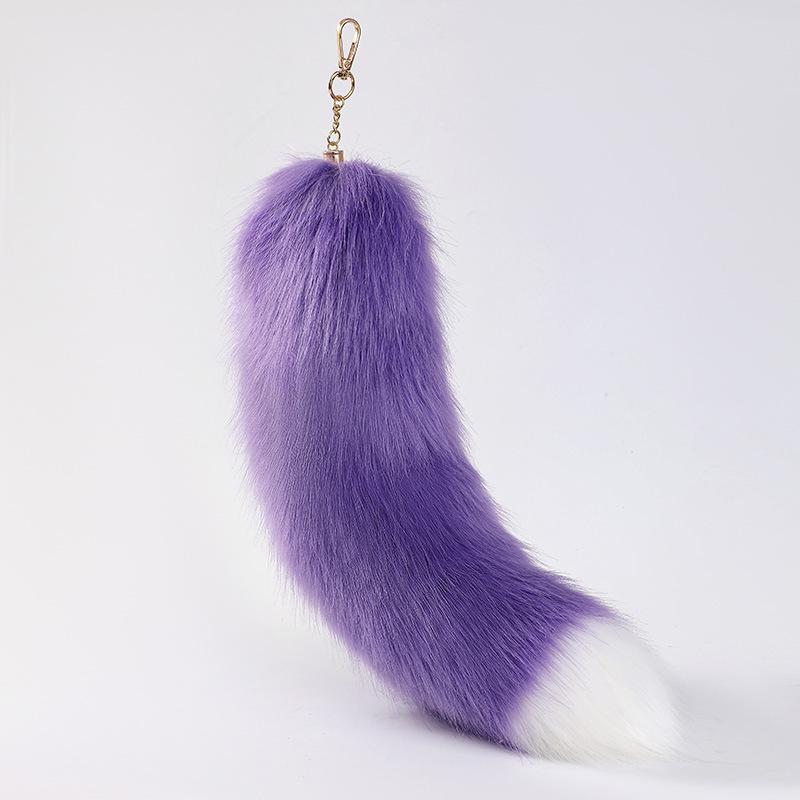 Faux Fur Fox Tail Bag Charm - Schoolbag & Car Keychain Accessory