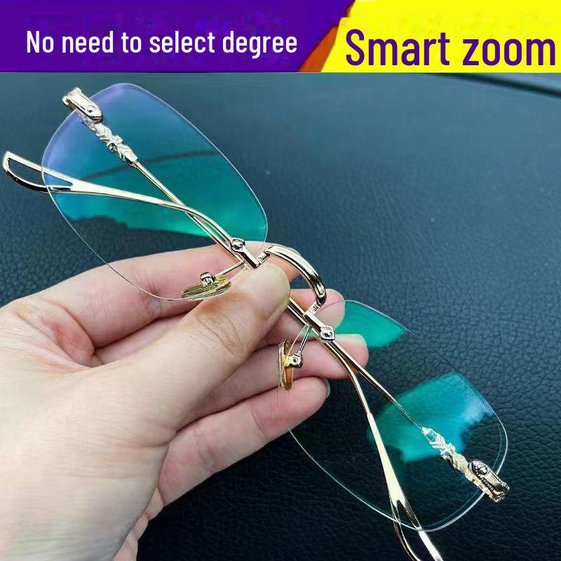 Premium Selvjusterende Multifokale Lesebriller, Intelligent Zoom, HD Anti-Blått Lys for Eldre