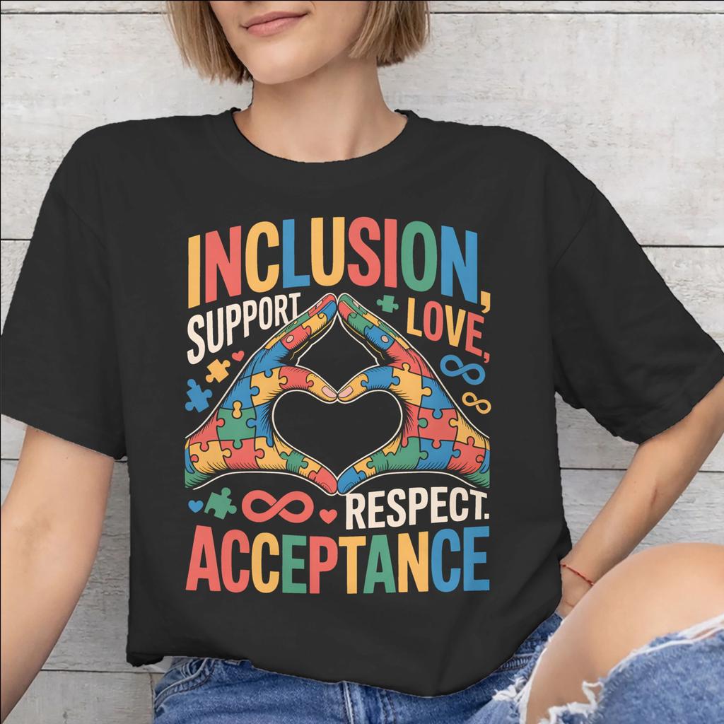 Autism Awareness Respect Love Support Accessories Men Women T Shirt Pure Cotton Tee Printed Tshirt Clothing