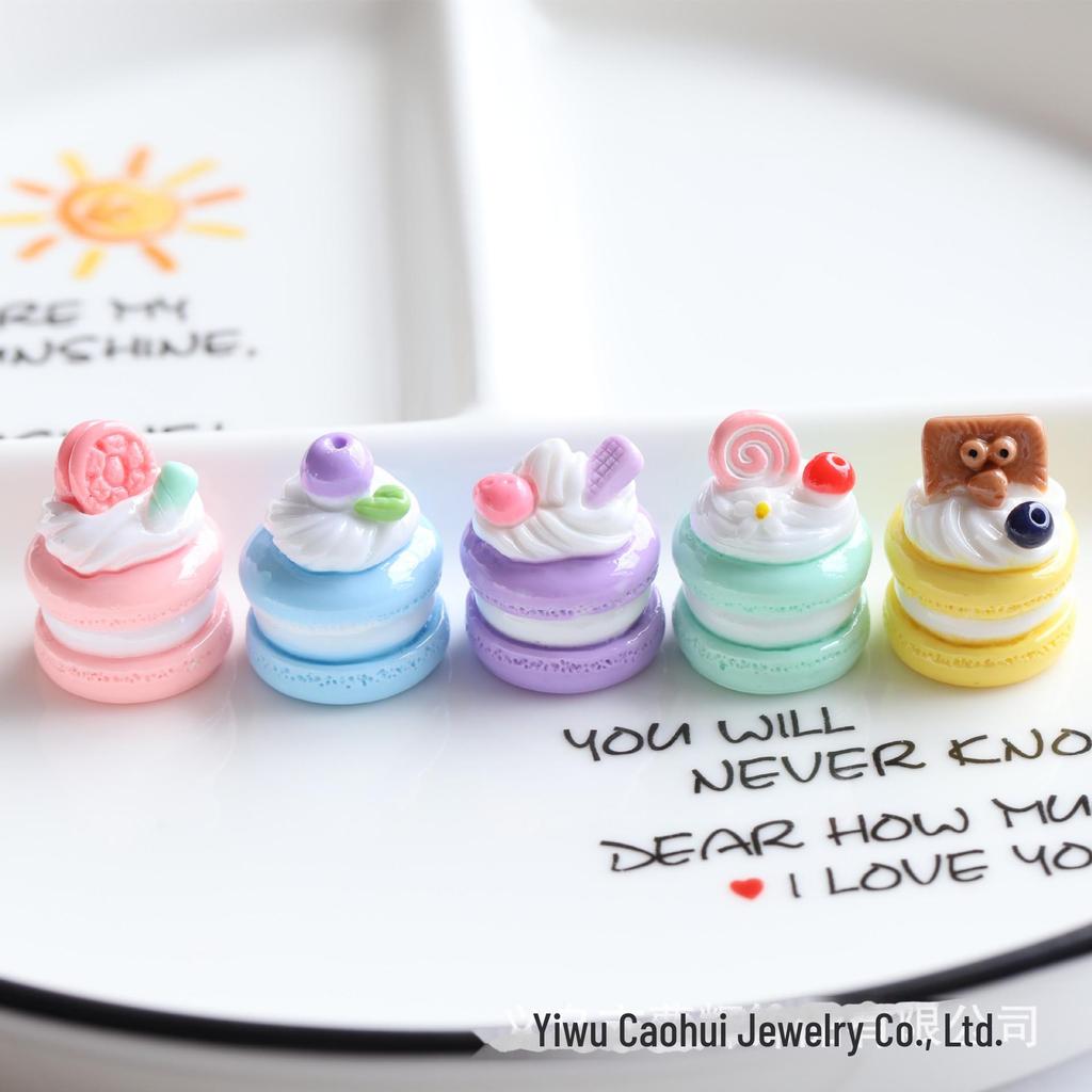 Tort Macaron Sandwich 3D DIY Cremă Bijuterii Pandantiv Telefon Ornament