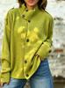 Autumn/Winter Women's High Collar Button-Embellished Knit Cardigan