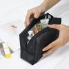 New Black Mesh Cosmetic Bag Portable Clear Mesh Makeup Bag Zipper Closure Multi-functional Storage Pouch Travel Use
