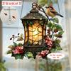 2D flat attractive Robin with lamp cage catcher 2D flat color acrylic pendant for garden, yard and home decoration pendant