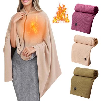 USB-Powered Heated Shawl Blanket Bag 2-in-1 Electric Heating Scarf Blanket Wireless Heated Poncho Foldable Electric Blanket