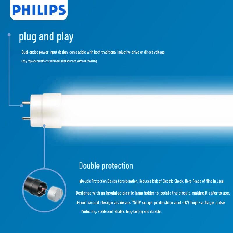 Philips 0.6m T8 Double-Ended LED Tube Light 8W